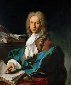 洛可可风格：一个数学家的肖像 par Pittoni, Giovan Battista (1687-1767), 约1740。布面油画，93x81。艺术史博物馆，维埃纳 作者 乔凡尼·巴蒂斯塔·皮托尼