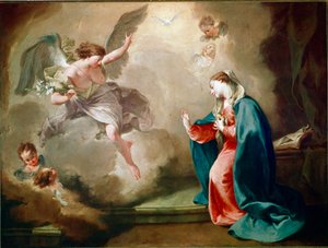 Giambattista (Giovan Battista) (Giovanni Battista) Pittoni (1687-1767) 的报喜画 作者 乔凡尼·巴蒂斯塔·皮托尼