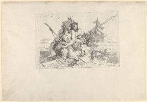 Bacchant, Satyr, and Fauness, from the Scherzi, ca. 1740. 作者 乔凡尼·巴蒂斯塔·提埃波罗