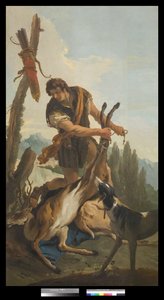 猎人与鹿，1718年 作者 Giovanni Battista Tiepolo