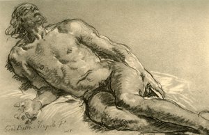 裸体躺着，身体的上半部分抬起，1752年，1928年