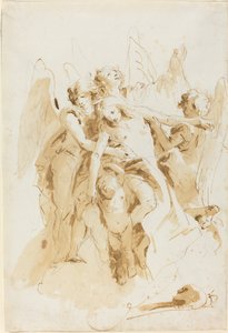 抹大拉的圣玛丽被天使托起 作者 Giovanni Battista Tiepolo