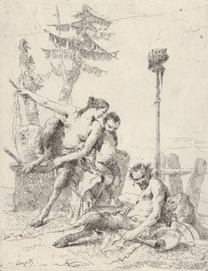 Satyr Family Pan and his Family，来自Scherzi，约1743-50。 作者 乔凡尼·巴蒂斯塔·提埃波罗
