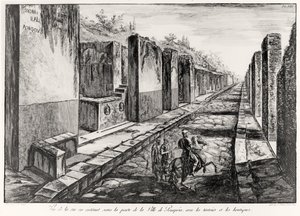 庞贝城的门户街景，由GB Piranesi的Antiquites de Pompeia，由Francesco Piranesi（1758-1810）1804雕刻而成 作者 乔凡尼·巴蒂斯塔·皮拉涅西