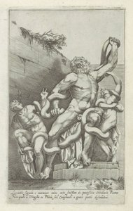 Laocoöngroep
Lacoontis signum e marmore mirae arte factum (...) （物品标题）
罗马的古代雕塑（系列名称）
Antiquarum statuarum urbis Romae quae in publicis locis visuntur icones（系列标题） 作者 乔瓦尼·巴蒂斯塔·德卡瓦列里