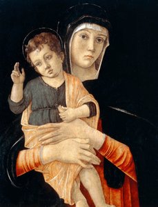 圣母与儿童，1475-1480。 作者 乔凡尼·贝里尼（Giovanni Bellini）