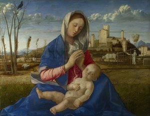 麦当娜从草地上。约1500年 作者 乔凡尼·贝里尼（Giovanni Bellini）
