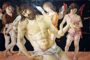 四位天使搀扶着死去的基督 作者 乔凡尼·贝里尼（Giovanni Bellini）