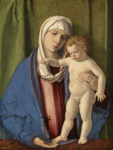 圣母与圣子，c.1488-90（面板油画） 作者 乔凡尼·贝里尼（Giovanni Bellini）