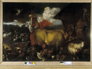 The entrance of the animals into the ark (oil on canvas) 作者 乔凡尼·贝内代托·卡斯蒂廖内