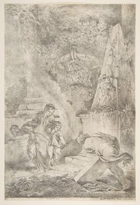 特修斯找到他父亲的武器，1645年出版的1648年。 作者 乔凡尼·贝内代托·卡斯蒂廖内