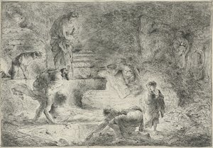 Tobit Burying the Dead，c.1647-51 作者 乔凡尼·贝内代托·卡斯蒂廖内