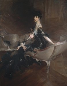 马尔伯勒公爵夫人Consuelo Vanderbilt和她的儿子，Ivor Spencer-Churchill阁下，1906年 作者 乔凡尼·博尔迪尼（Giovanni Boldini）
