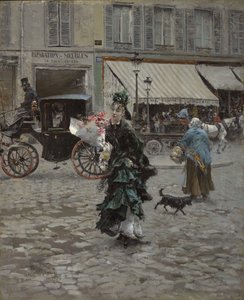 过马路，1873-75年 作者 乔凡尼·博尔迪尼（Giovanni Boldini）