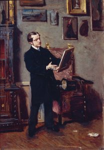 意大利，佛罗伦萨，看画的年轻人 作者 乔凡尼·博尔迪尼（Giovanni Boldini）