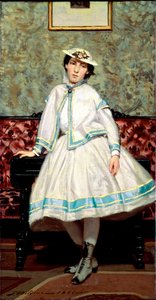 Alade Banti 的白色肖像。 乔瓦尼·博尔迪尼 (1842-1931) 的绘画 作者 乔凡尼·博尔迪尼（Giovanni Boldini）