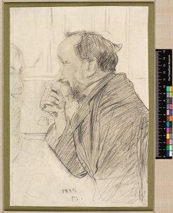 埃德加-德加在咖啡桌前的画像 作者 乔凡尼·博尔迪尼（Giovanni Boldini）