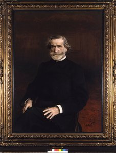 朱塞佩·威尔第 (1813 - 1901) 的肖像，意大利作曲家朱塞佩·博尔迪尼 (Giuseppe Boldini)。 音乐家 G. Verdi 的退休之家 作者 乔凡尼·博尔迪尼（Giovanni Boldini）
