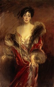 Josefina A. de Errazuriz的肖像，1912年 作者 乔凡尼·博尔迪尼（Giovanni Boldini）