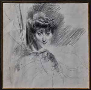 面纱-皮卡尔夫人肖像 作者 乔凡尼·博尔迪尼（Giovanni Boldini）