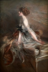 玛尔特-露西尔-比贝斯科公主肖像 作者 乔凡尼·博尔迪尼（Giovanni Boldini）