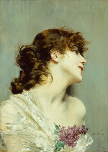 年轻女子的轮廓（油画） 作者 乔凡尼·博尔迪尼（Giovanni Boldini）
