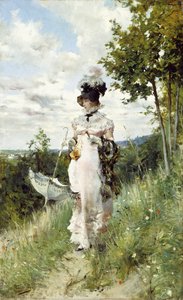 夏日漫步 作者 乔凡尼·博尔迪尼（Giovanni Boldini）