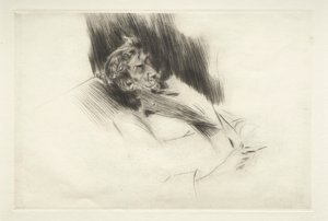 惠斯勒睡着了，1897年。 作者 乔凡尼·博尔迪尼（Giovanni Boldini）