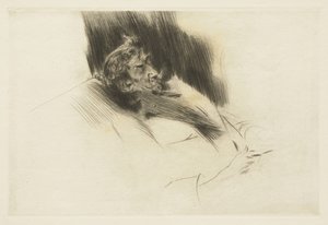 惠斯勒睡着了，1897年 作者 乔凡尼·博尔迪尼（Giovanni Boldini）