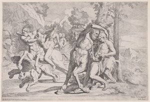 阿基里斯的教育，1650-55。 作者 乔瓦尼·切萨雷·泰斯塔