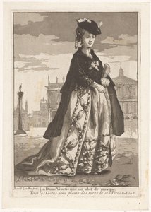 威尼斯夫人
La Dame Venitienne en abit de masque（物上标题）
Divers Portraits（系列名称） 作者 尼古拉斯·布瓦洛