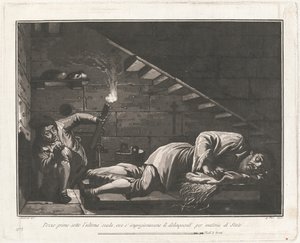 违反国家法律的人的 "井"。 作者 乔瓦尼·德·皮安（Giovanni De Pian），模仿弗朗切斯科·加林贝尔蒂
