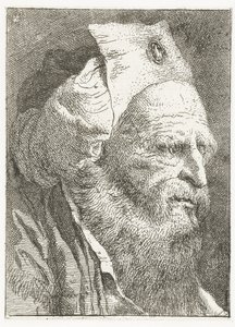 Man met hoed met opgeslagen rand Verzameling hoofden (series title) Raccolta di Teste (series title) 作者 乔凡尼·巴蒂斯塔·提埃波罗