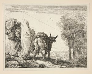 玛利亚怀抱她的孩子》，选自《飞往埃及》（Idee pittoresche sopra la fuga in Egitto）系列 作者 乔瓦尼·多梅尼科·蒂埃波罗