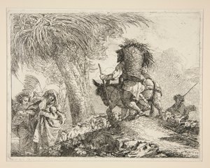 与约瑟夫在一起的圣母和圣婴》，选自《飞往埃及》（Idee pittoresche sopra la fuga in Egitto）系列 作者 乔瓦尼·多梅尼科·蒂埃波罗
