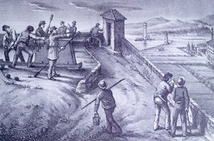 从圣彼得堡看利沃诺的防御，乔瓦尼-法托里（1825-1908），雕刻作品 作者 乔凡尼·法托里（Giovanni Fattori）
