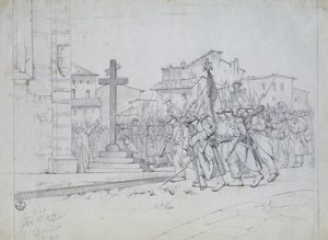法国军队在里窝那的入口处 作者 乔凡尼·法托里（Giovanni Fattori）