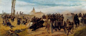 袭击发现者圣母院的插曲，约 1864 年（布面油画） 作者 乔凡尼·法托里（Giovanni Fattori）