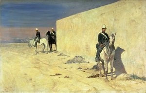 手表（白墙），c.1871（面板） 作者 乔凡尼·法托里（Giovanni Fattori）