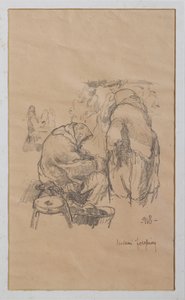 市场上的妇女 1918 年（石版印刷）