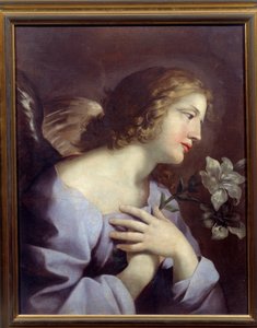 报喜天使。 乔瓦尼·罗曼内利 (Giovani Romanelli) 的绘画 (1610 - 1662) Ec。 意大利语。