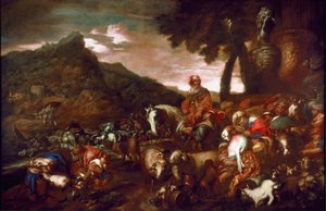 Giovanni Benedetto Castiglione dit il Grechetto (1610-1665) 1654 年罗索宫画廊的《亚伯拉罕之旅》 作者 乔凡尼·弗朗切斯科·卡斯蒂廖内