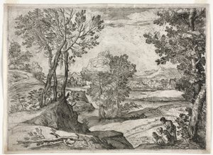 有家庭的风景，1643年。