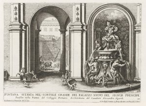 Fontein in een binnenplaats van het Palazzo Doria Pamphilj te Rome 喷泉
位于亲王新宫大庭院中的喷泉（......）（文物标题）
Le fontane ne palazzi e ne giardini di Roma（系列标题）
古罗马的喷泉 作者 乔瓦尼·贾科莫·德罗西