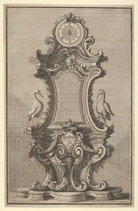 时钟设计，来自Disegni Diversi，1714年或1750年。 作者 乔凡尼·贾尔迪尼（Giovanni Giardini）