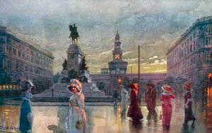 米兰 / Milan: Largo Cairoli and Monum, in Garibaldi (彩色印刷)