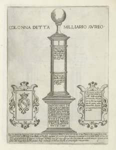 De Milliarium Aureum
Colonna detta Milliario Aureo（物品上的标题）
罗马的现代和古代纪念碑（系列标题）
Ornamenti di fabriche antichi et moderni dell