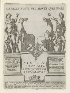 Dioscuren op de Quirinaal
Quirinale 山上的卡瓦利岗哨（物品上的标题）
罗马的现代和古代纪念碑（系列标题）
Ornamenti di fabriche antichi et moderni dell