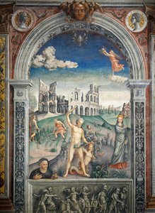 乔瓦尼·玛丽亚·法尔科内托（Giovanni Maria Falconetto，1468-1535 年）的壁画，十二生肖厅，阿尔科宫，曼图亚（联合国教科文组织世界遗产名录，2008 年），意大利