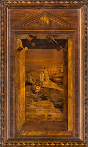 Lignaean Canonical 合唱团，由 Giovanni Maria Platina 镶嵌，1484 年，Superior Stall 作者 乔瓦尼·玛丽亚·普拉蒂纳